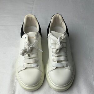 Alexander McQueen White Sneakers with Black Heel